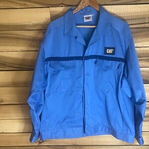 Caterpillar Men's Blue Work Jacket blue yellow size XXL button up